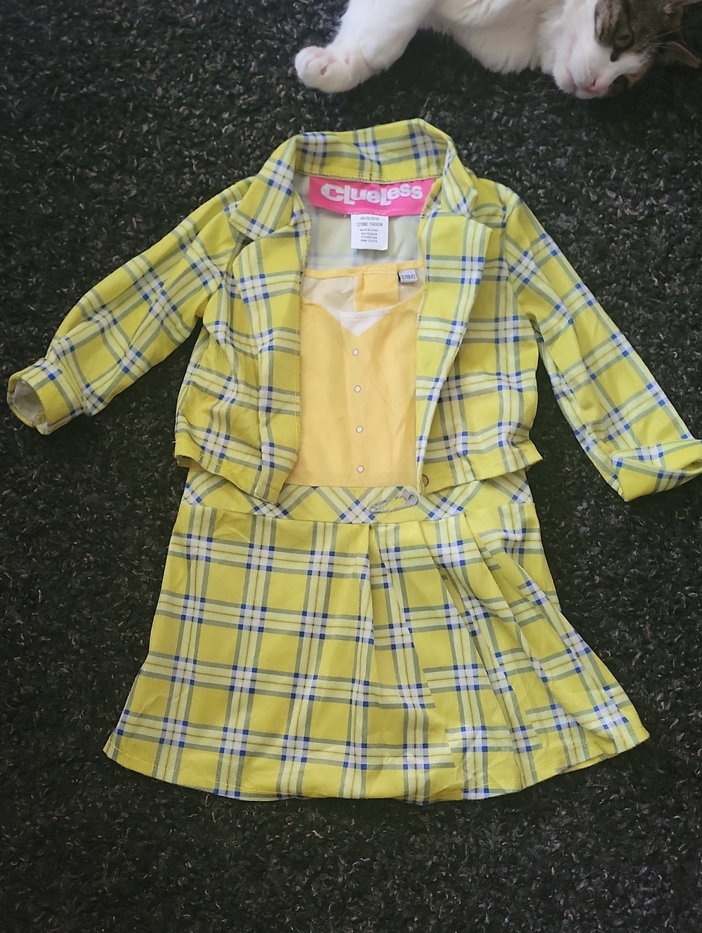 Clueless Kids Yellow Plaid Matching Set - Jacket & Skirt